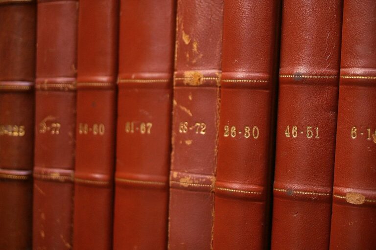 Rangée de reliures anciennes en cuir illustrant les grandes oeuvres littéraires du bac de français